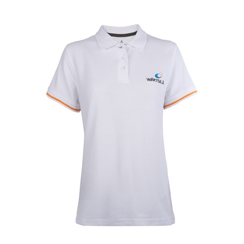 Stripe Polo Women, White