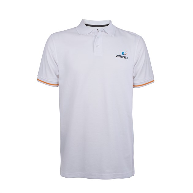 Stripe Polo Unisex, White