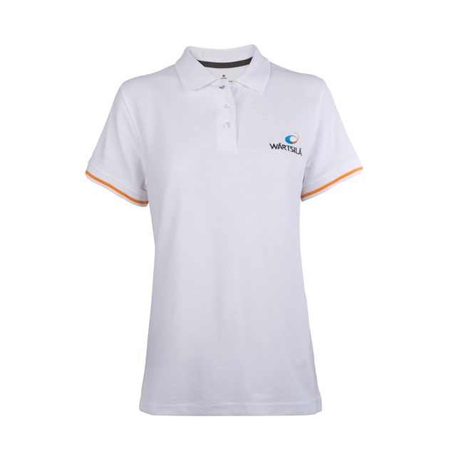 Stripe Polo Women, White